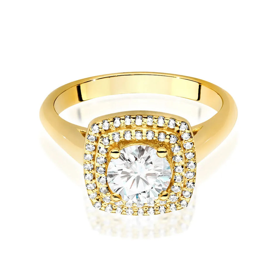 Goldring mit 0,70 ct Diamant und 0,28 ct Seitendiamanten