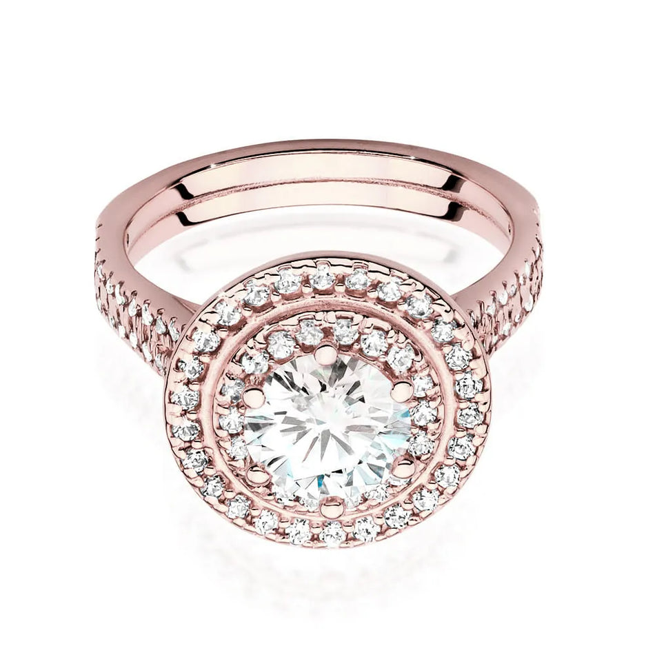 Goldring mit 1,00 ct Diamant und 0,633 ct Seitendiamanten