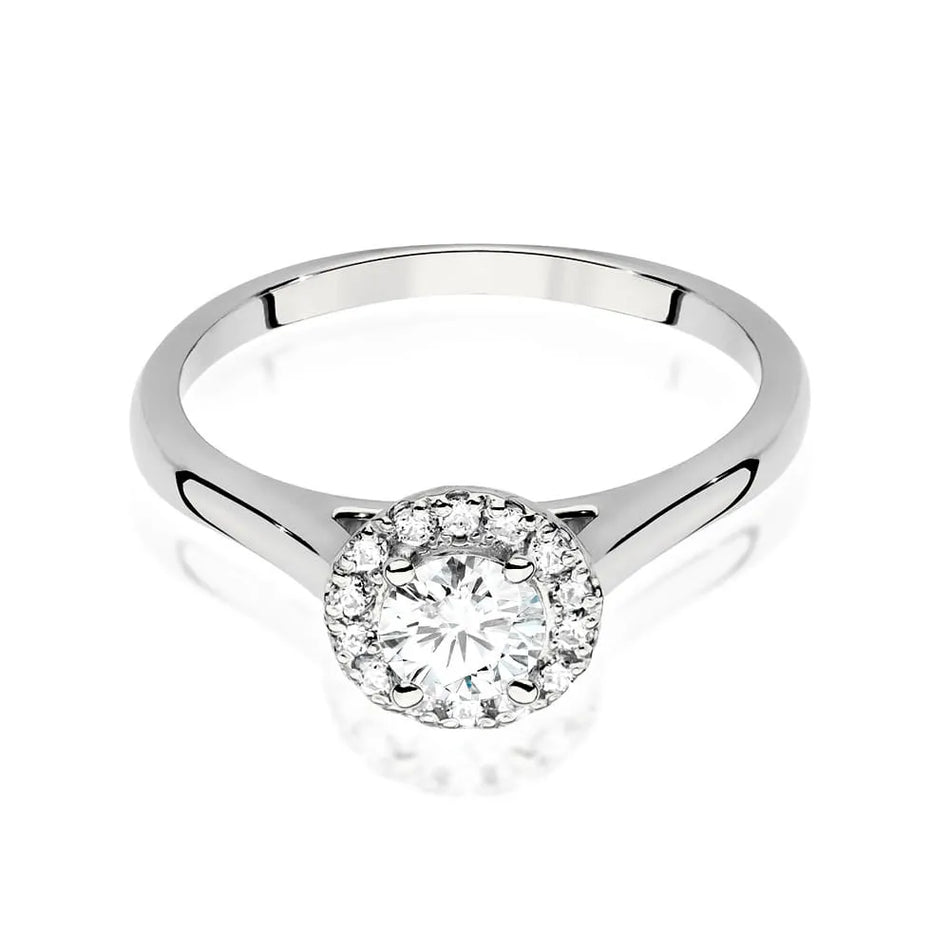 Goldring mit 0,40 ct Diamant und 0,12 ct Seitendiamanten