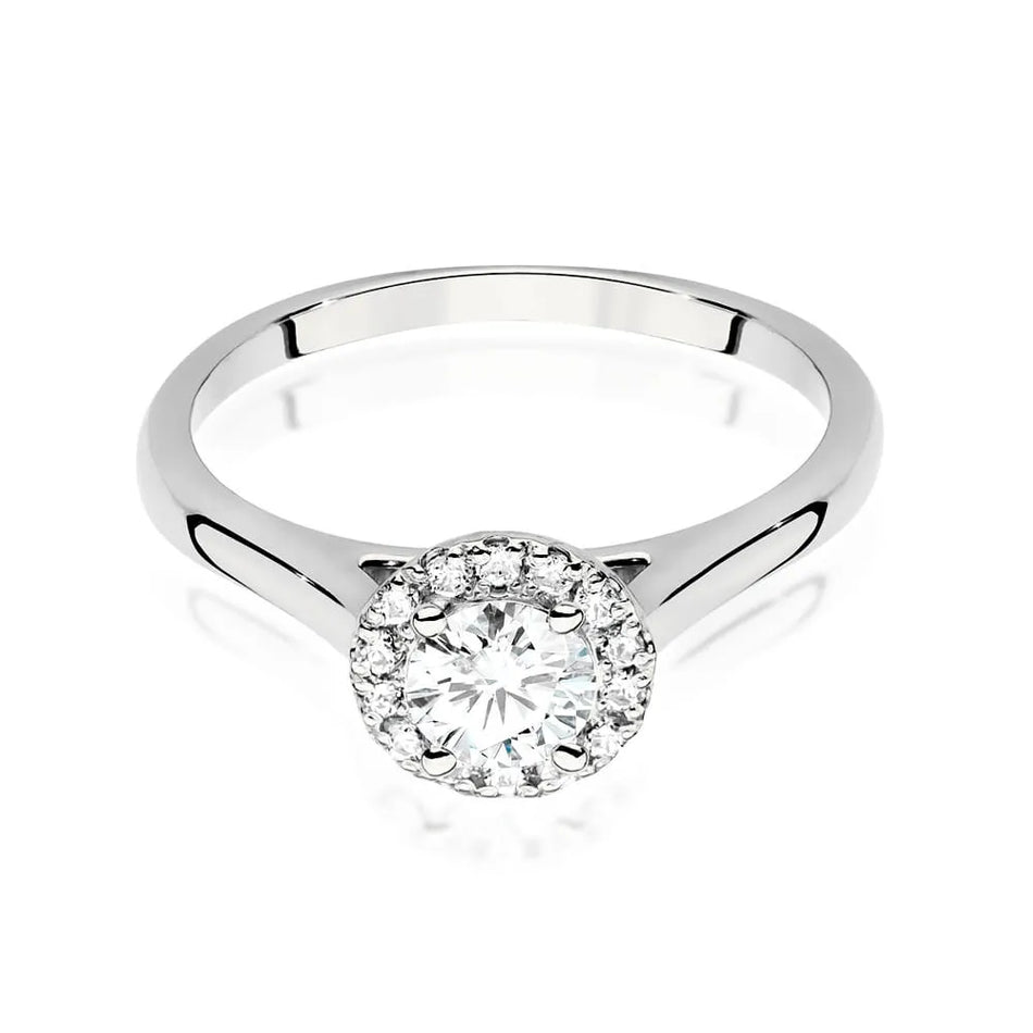 Goldring mit 0,50 ct Diamant und 0,12 ct Seitendiamanten