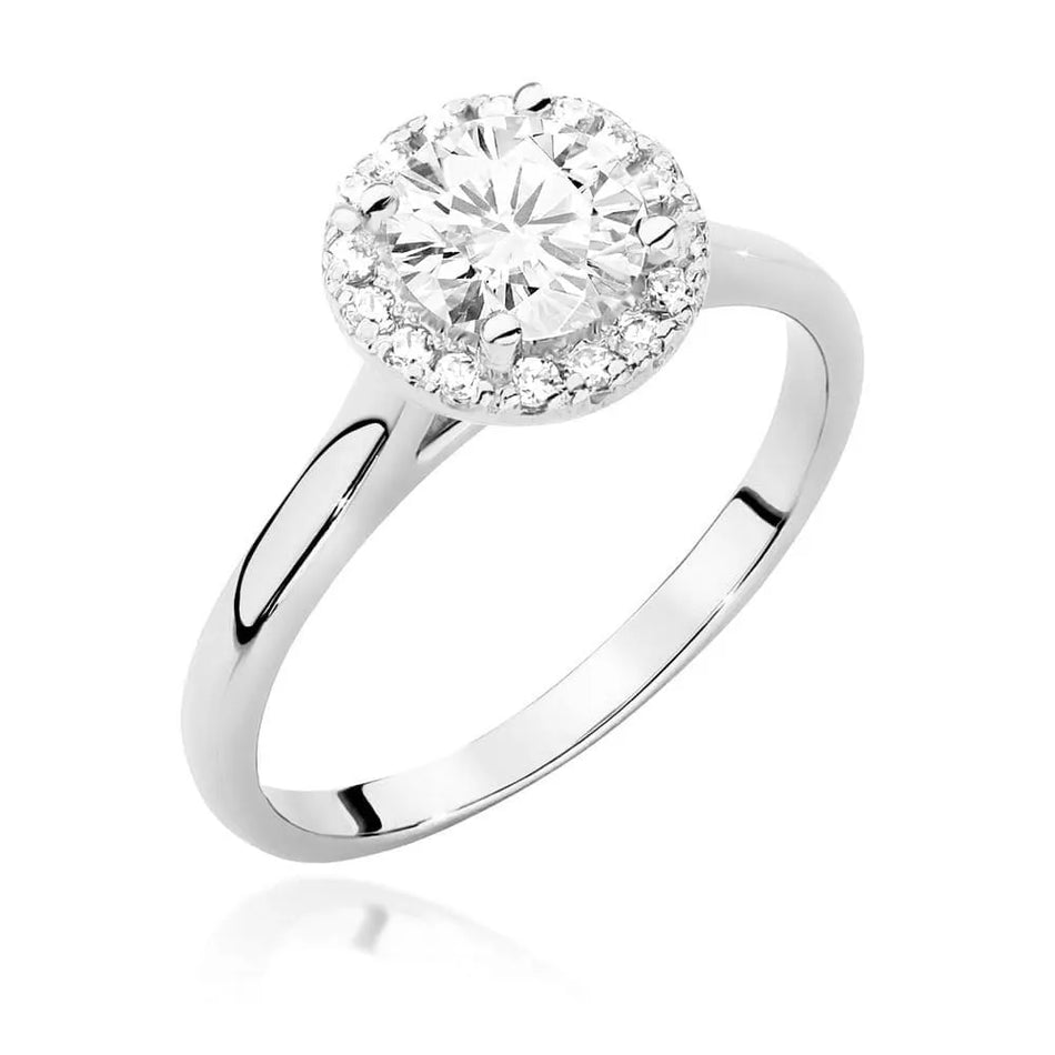 Zlatý prsten s diamantem 0,70 ct a postranními diamanty 0,138 ct