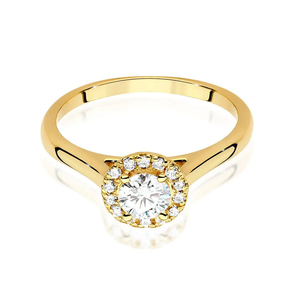 Goldring mit 0,40 ct Diamant und 0,12 ct Seitendiamanten