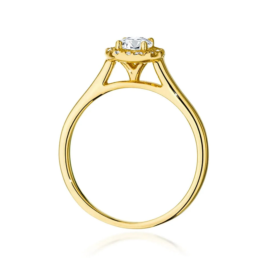 Gold Ring with 0.40ct Diamond and 0.12ct Sideline Diamonds
