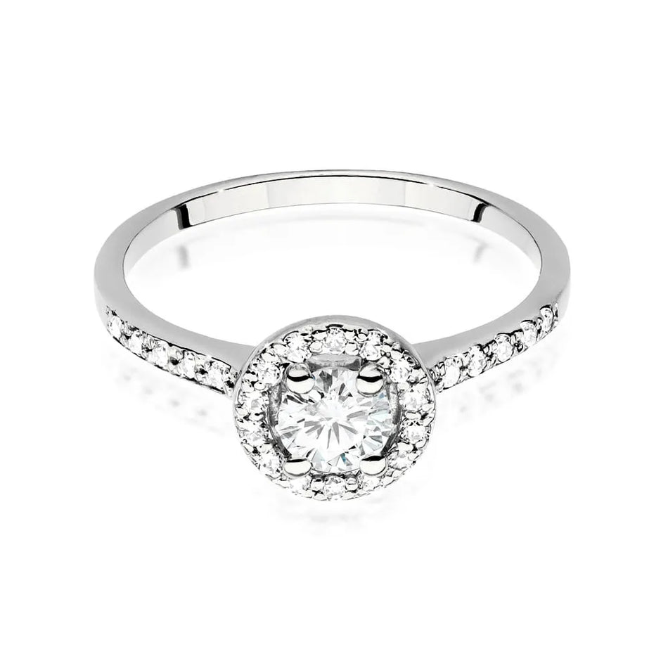 Goldring mit 0,40 ct Diamant und 0,241 ct Seitensteinen