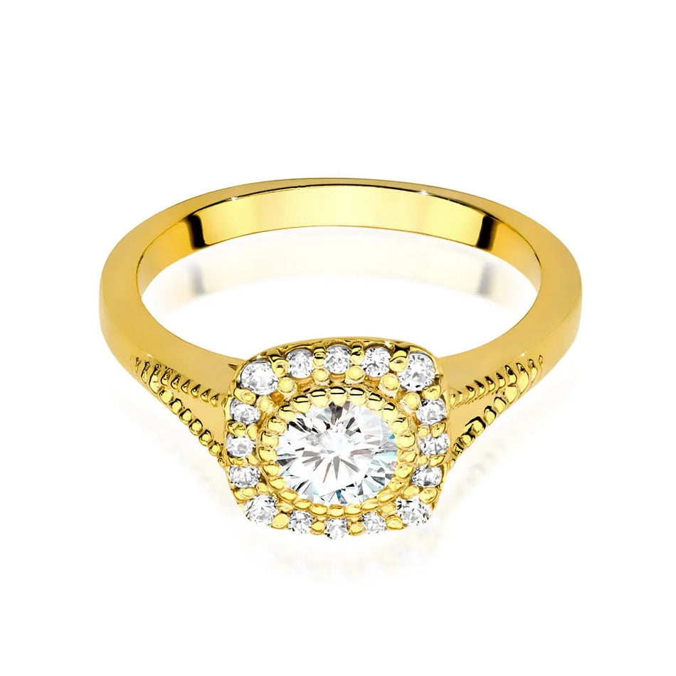 Goldring mit 0,40 ct Diamant und 0,161 ct Seitensteinen