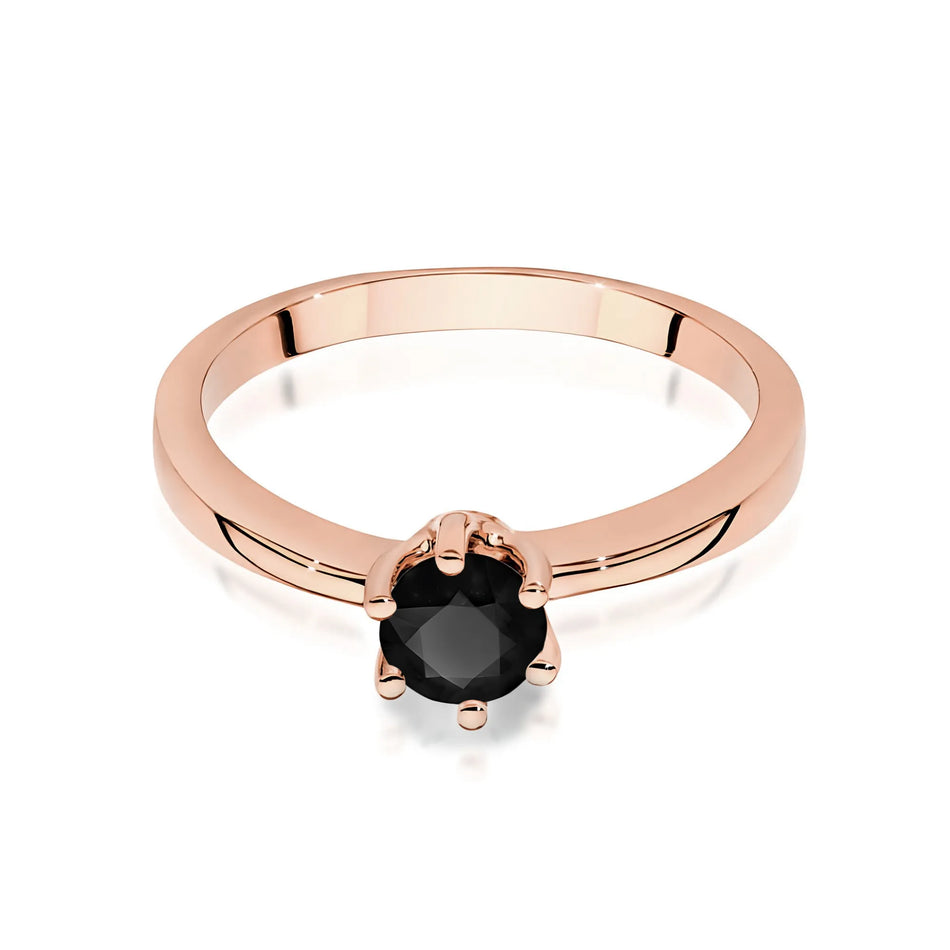 Gold Ring with 0.50ct Black diamond