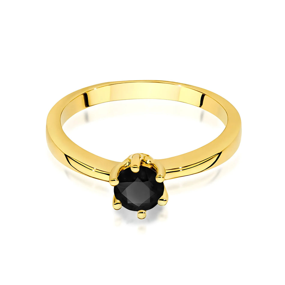 Gold Ring with 0.50ct Black diamond