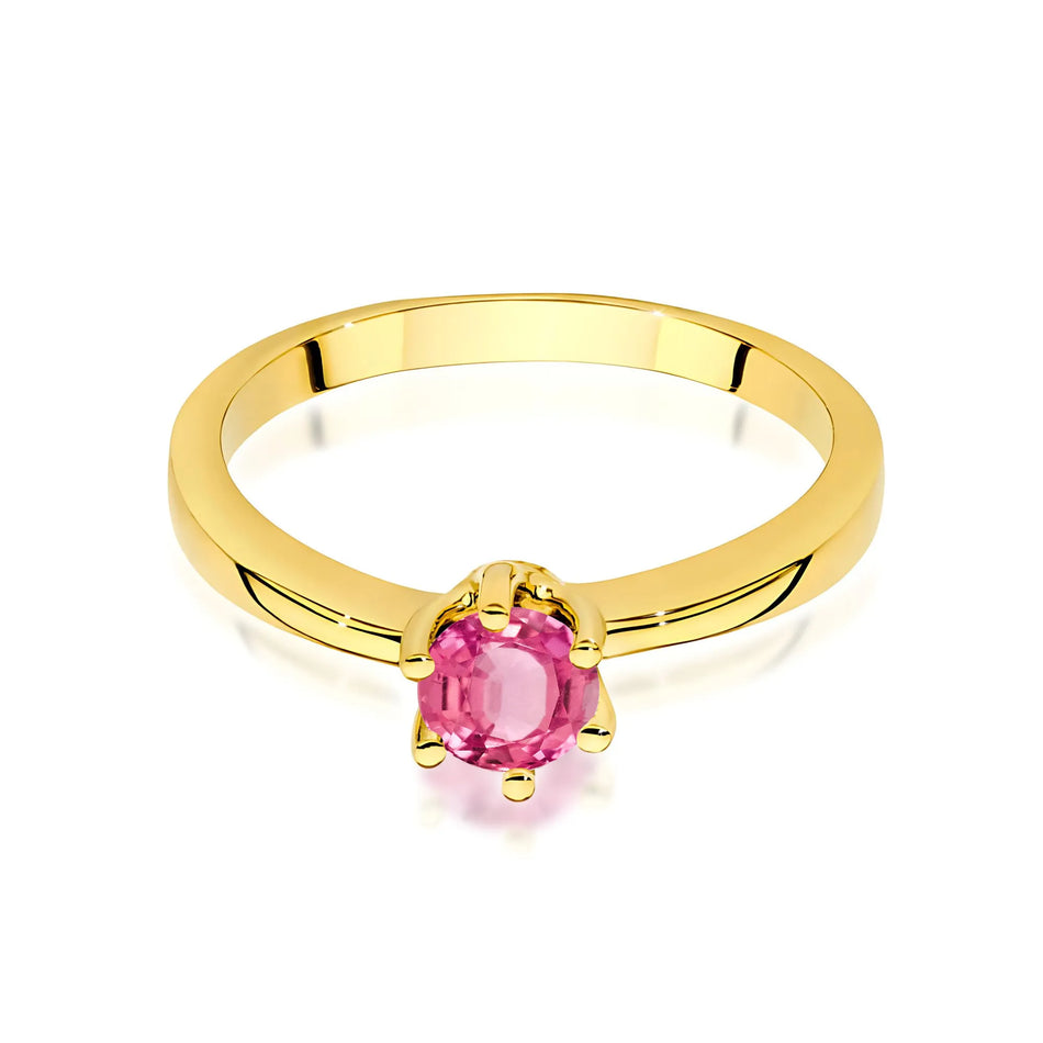 Gold Ring with 0.60ct Pink topaz