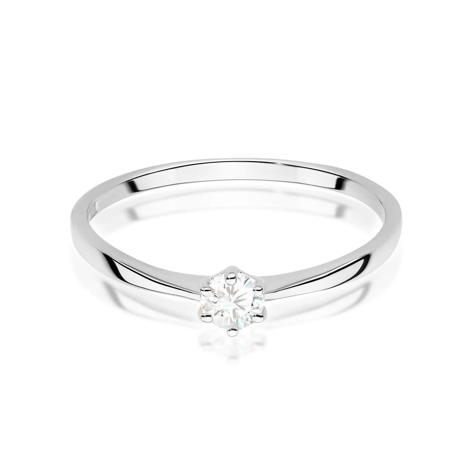 Zlatý prsteň s diamantom 0,15 ct