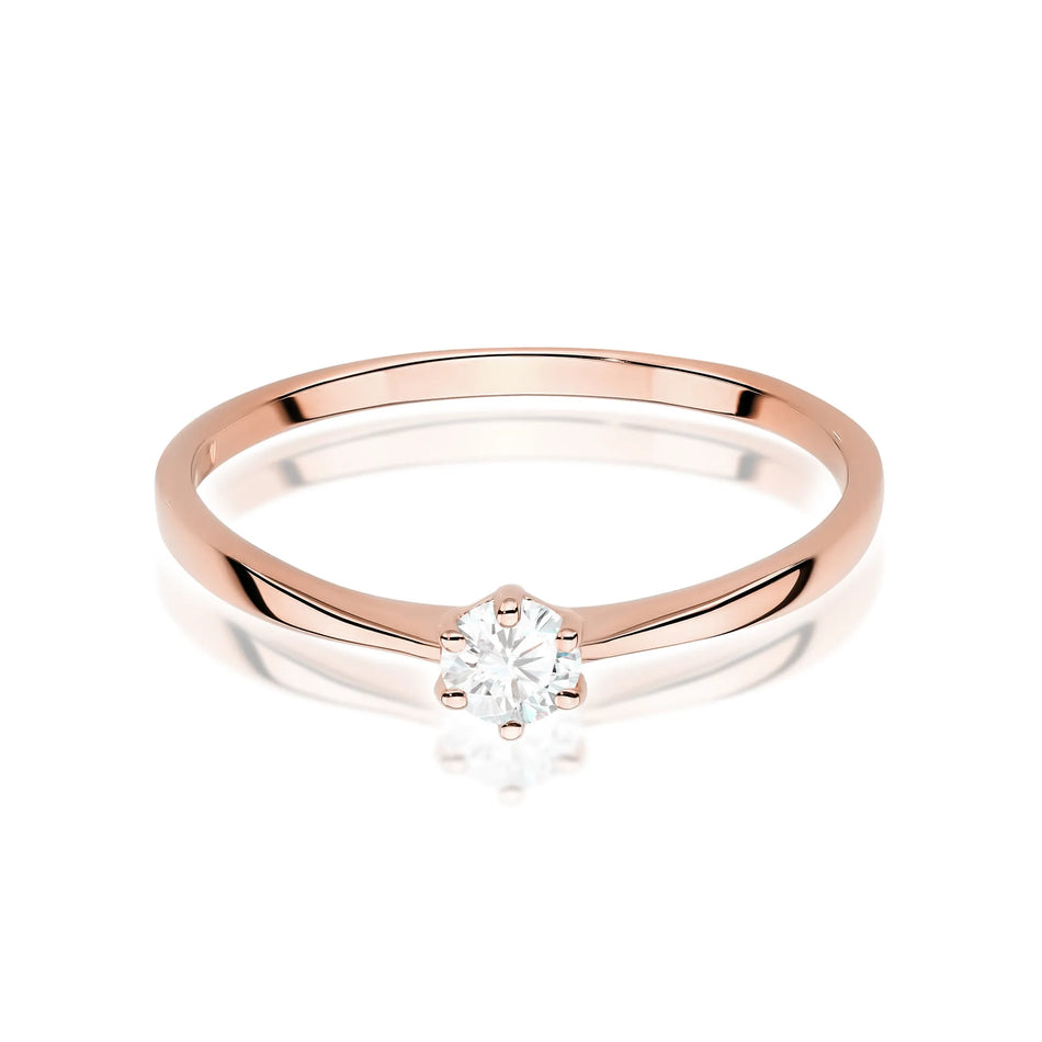 Zlatý prsteň s diamantom 0,15 ct