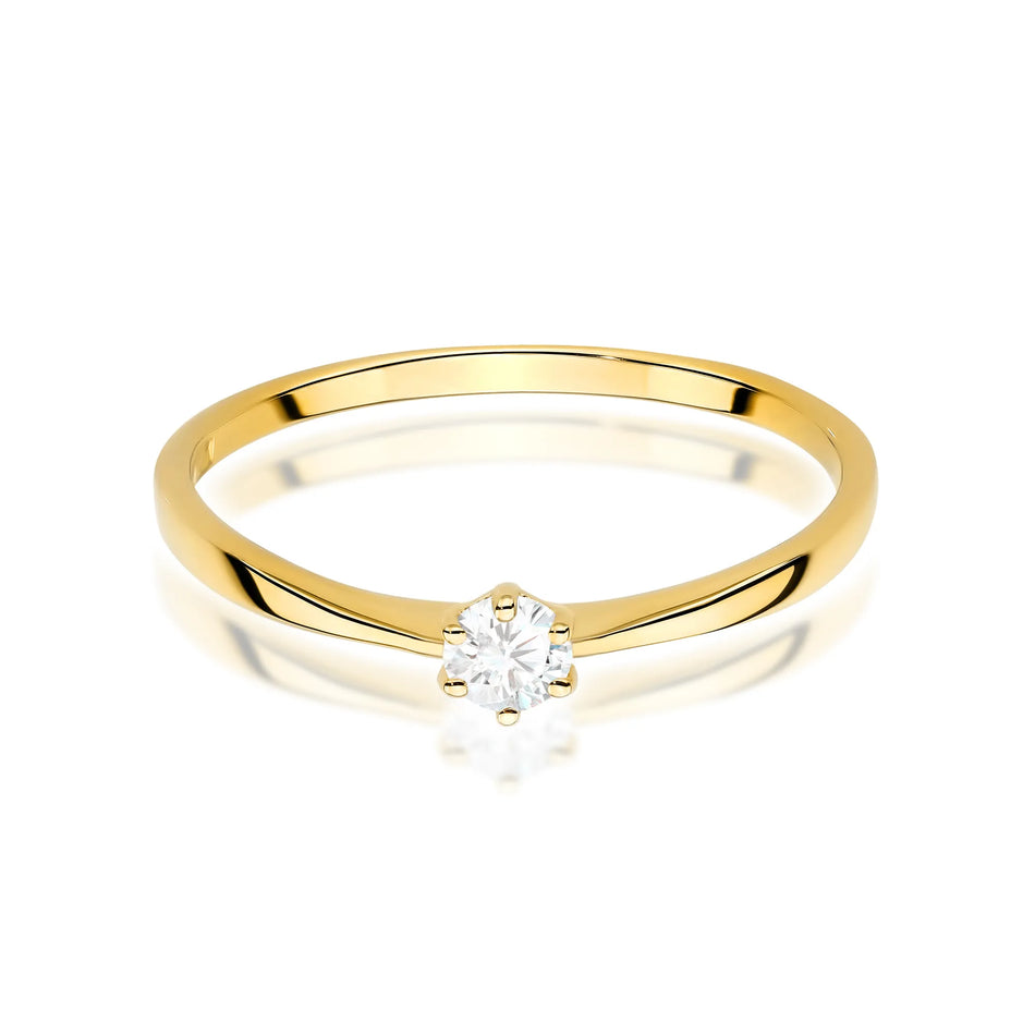 Goldring mit 0,10 ct Diamant