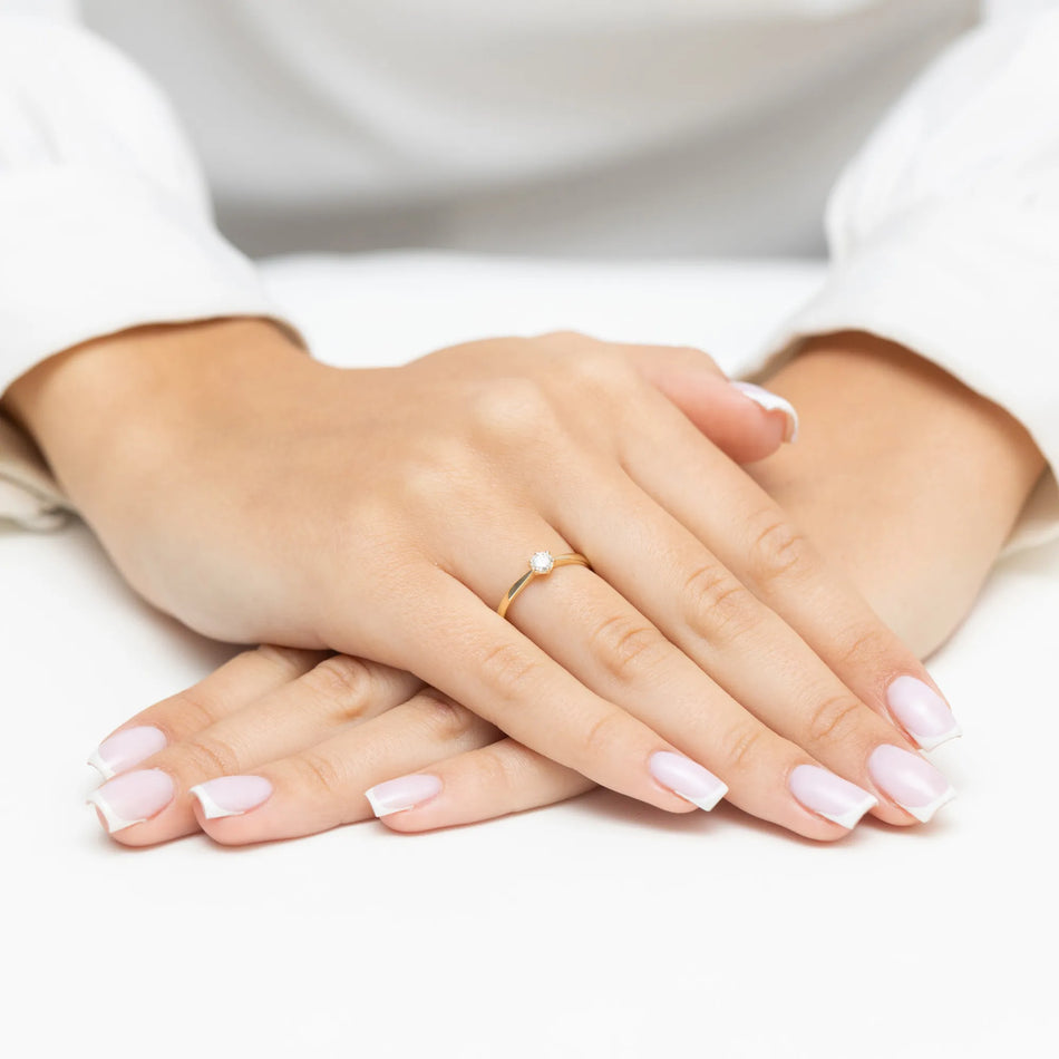 Zlatý prsteň s diamantom 0,20 ct