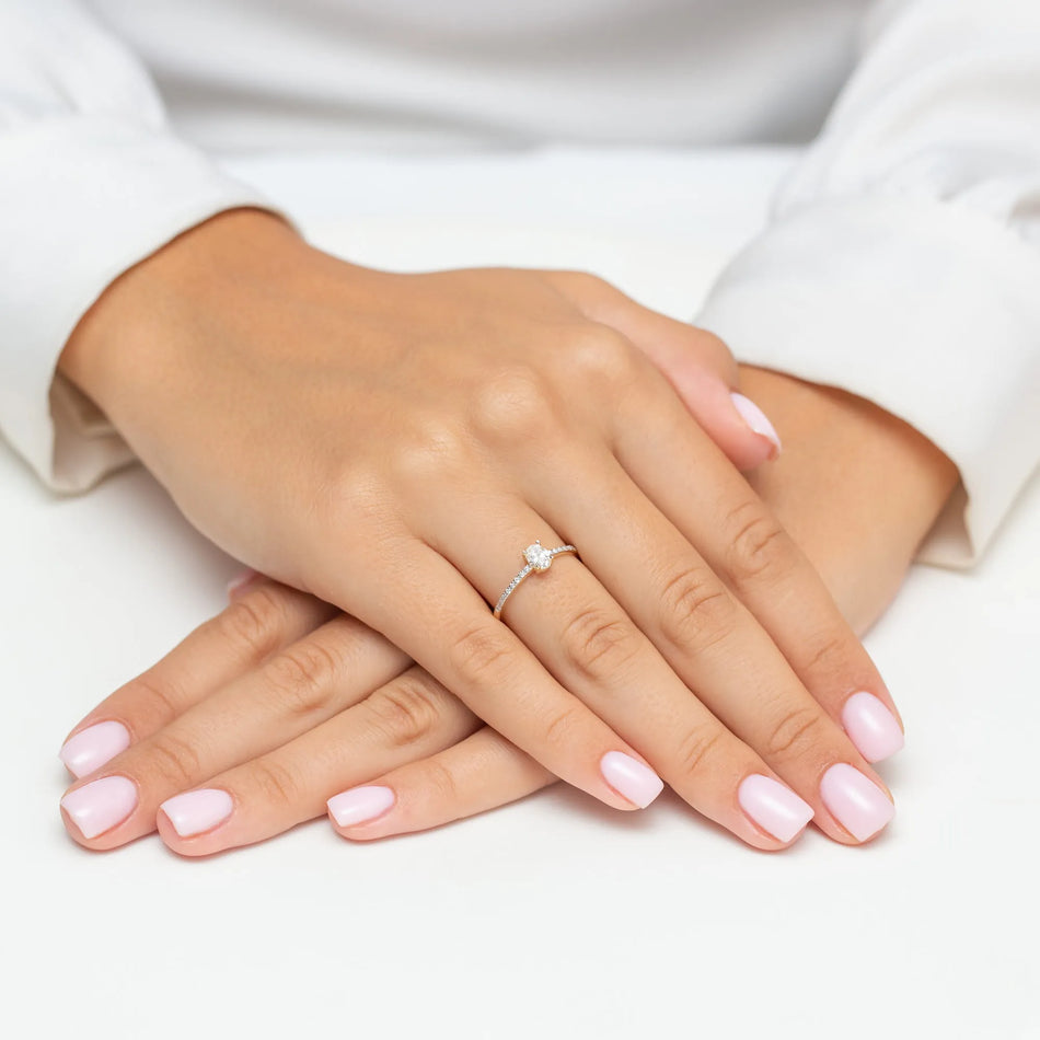 Gold Ring with 0.30ct and 0.08ct Diamonds