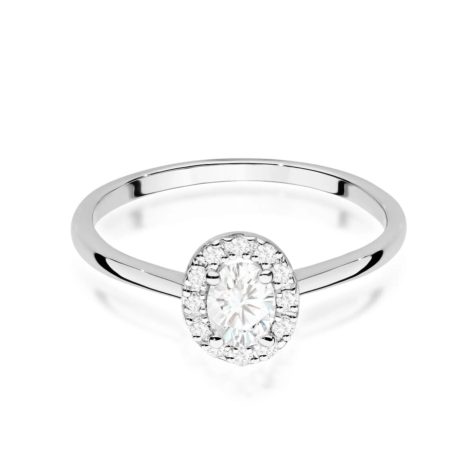 Goldring mit 0,30 ct und 0,10 ct Diamanten