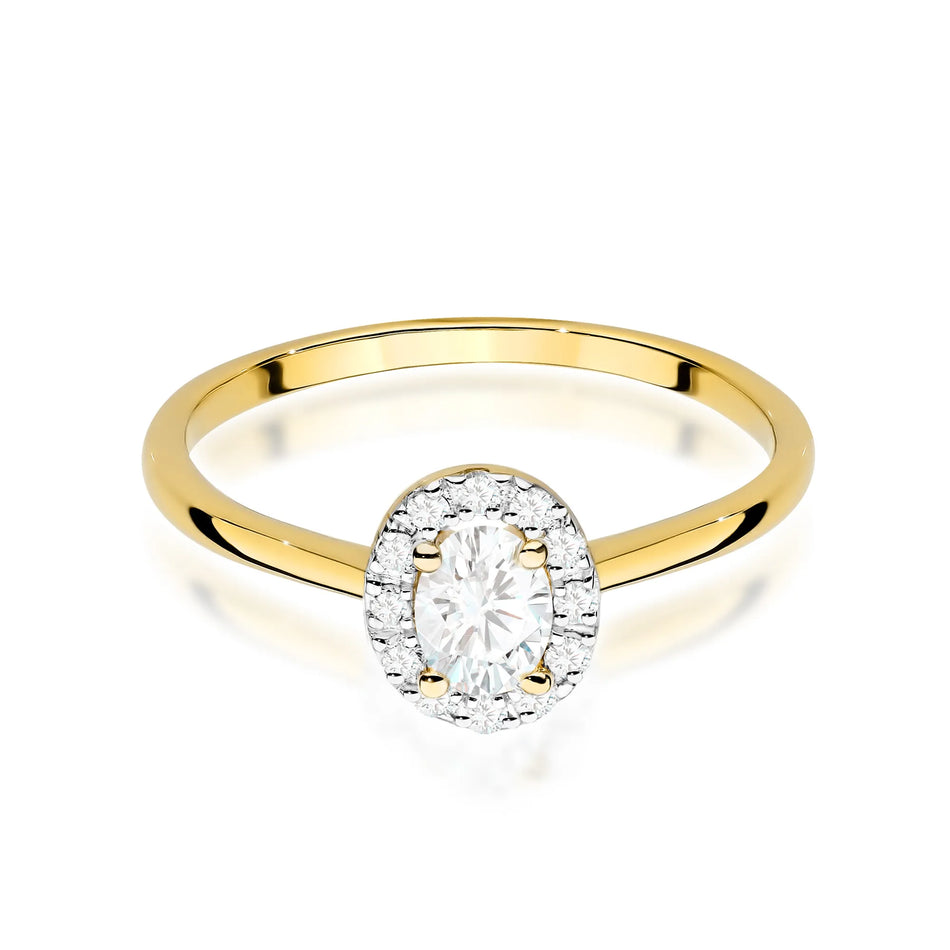 Goldring mit 0,30 ct und 0,10 ct Diamanten