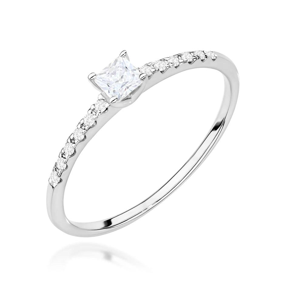 Goldring mit 0,15 ct und 0,06 ct Diamanten