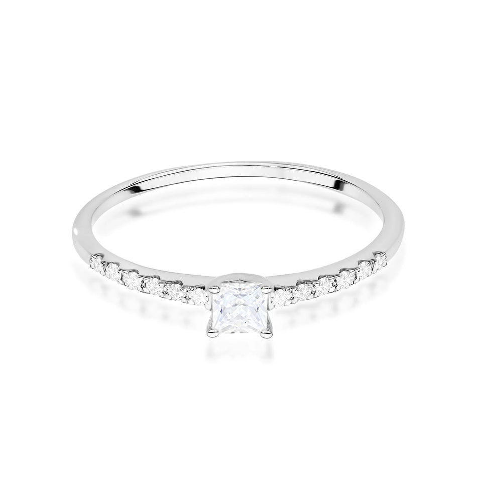 Goldring mit 0,15 ct und 0,06 ct Diamanten