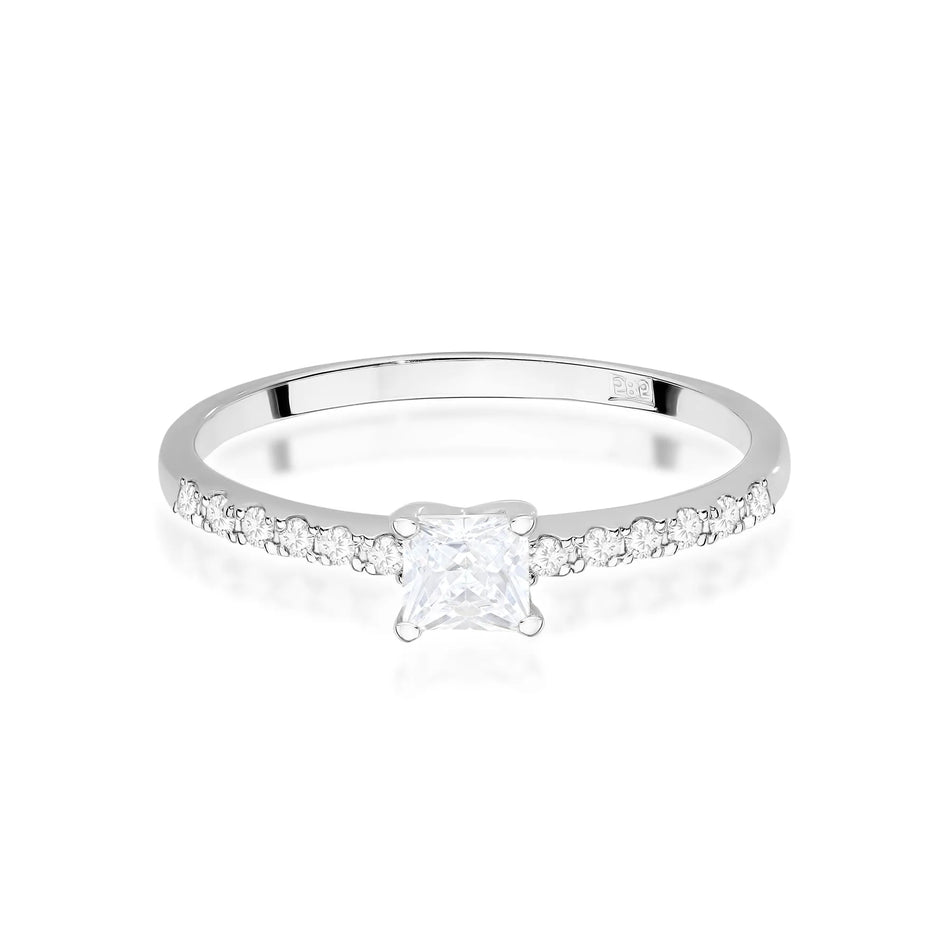 Goldring mit 0,30 ct und 0,103 ct Diamanten