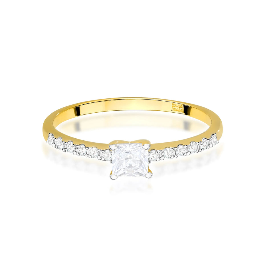 Goldring mit 0,30 ct und 0,103 ct Diamanten