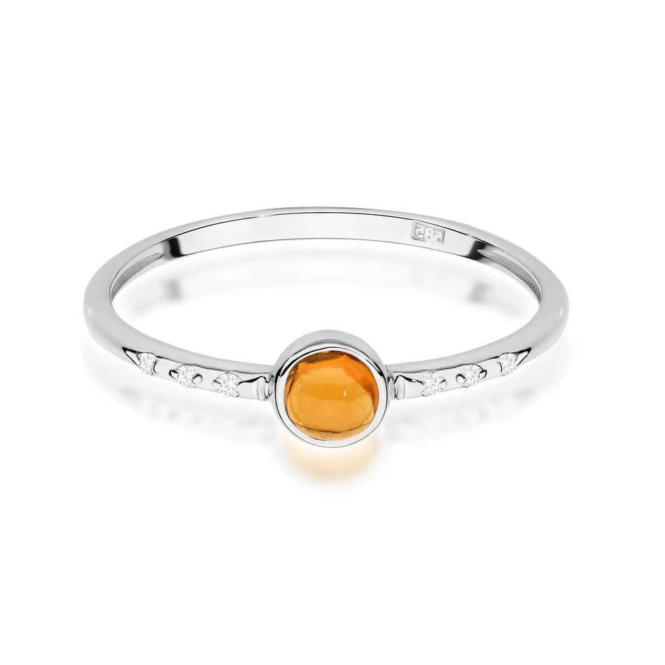 Zlatý prsteň so žltým turmalínom 0,30 ct a diamantmi 0,03 ct