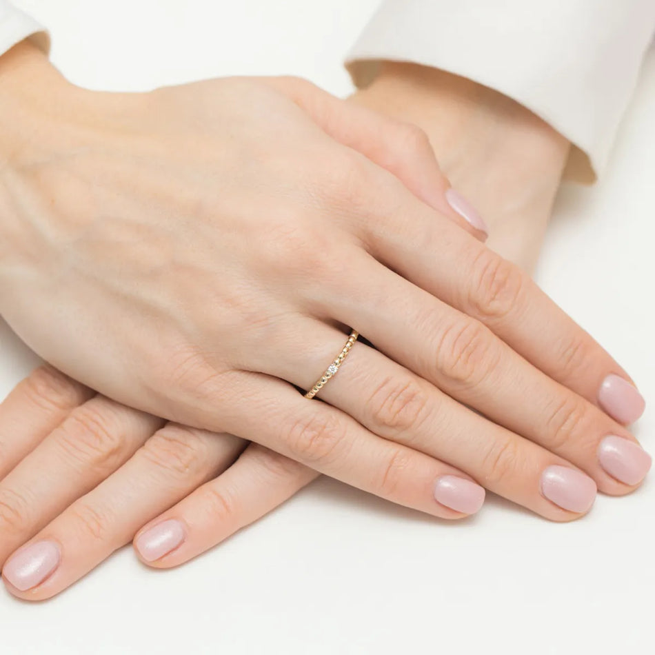 Zlatý prsten s diamantem 0,02 ct