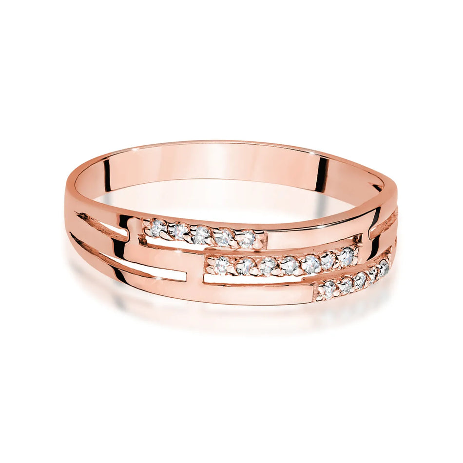 Zlatý prsten s diamanty 0,146 ct