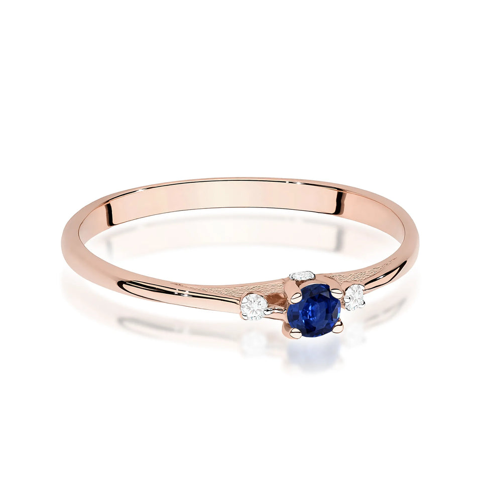 Ring mit Saphire und Diamanten | 14K (585) Gold