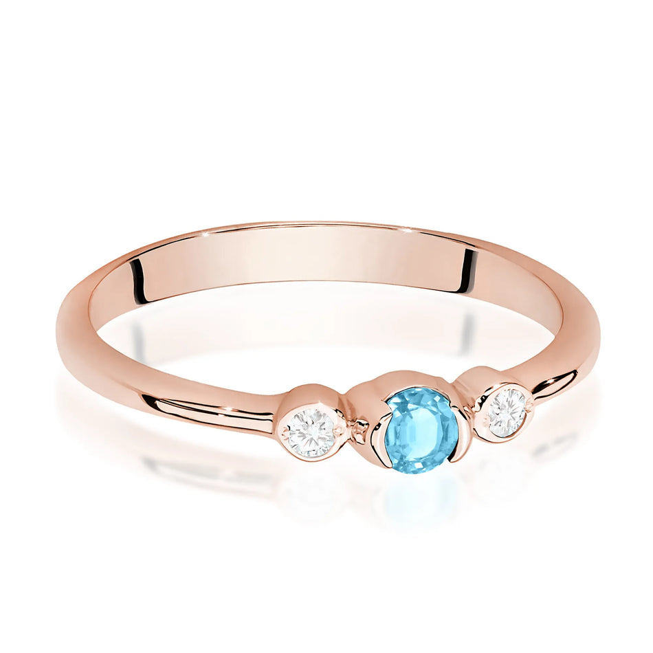 Goldring mit 0,15 ct Topas und 0,06 ct Diamanten