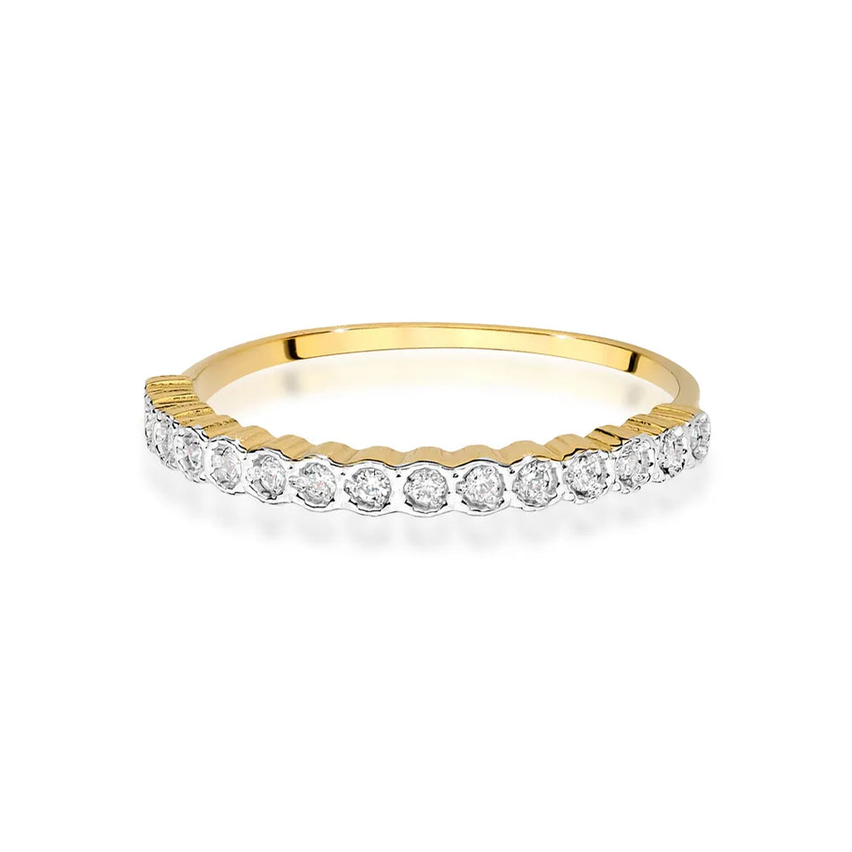 Goldring mit 0,129 ct Diamanten