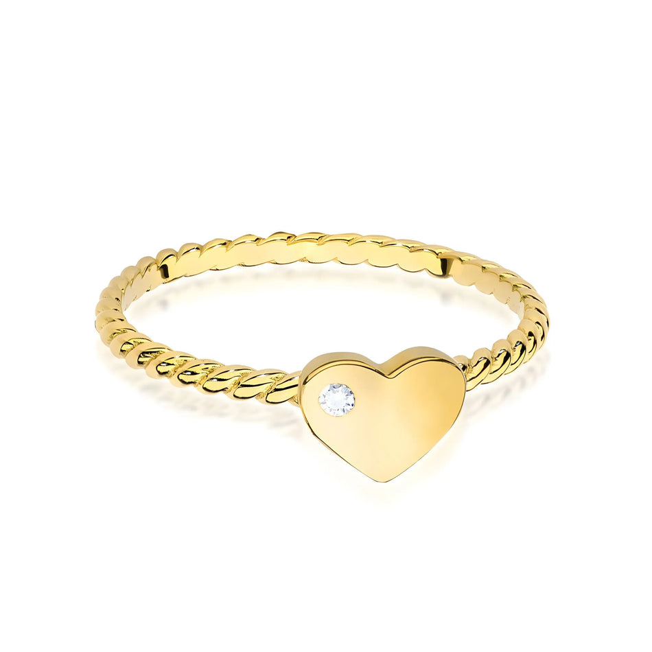 Zlatý prsten s diamantem 0,01 ct