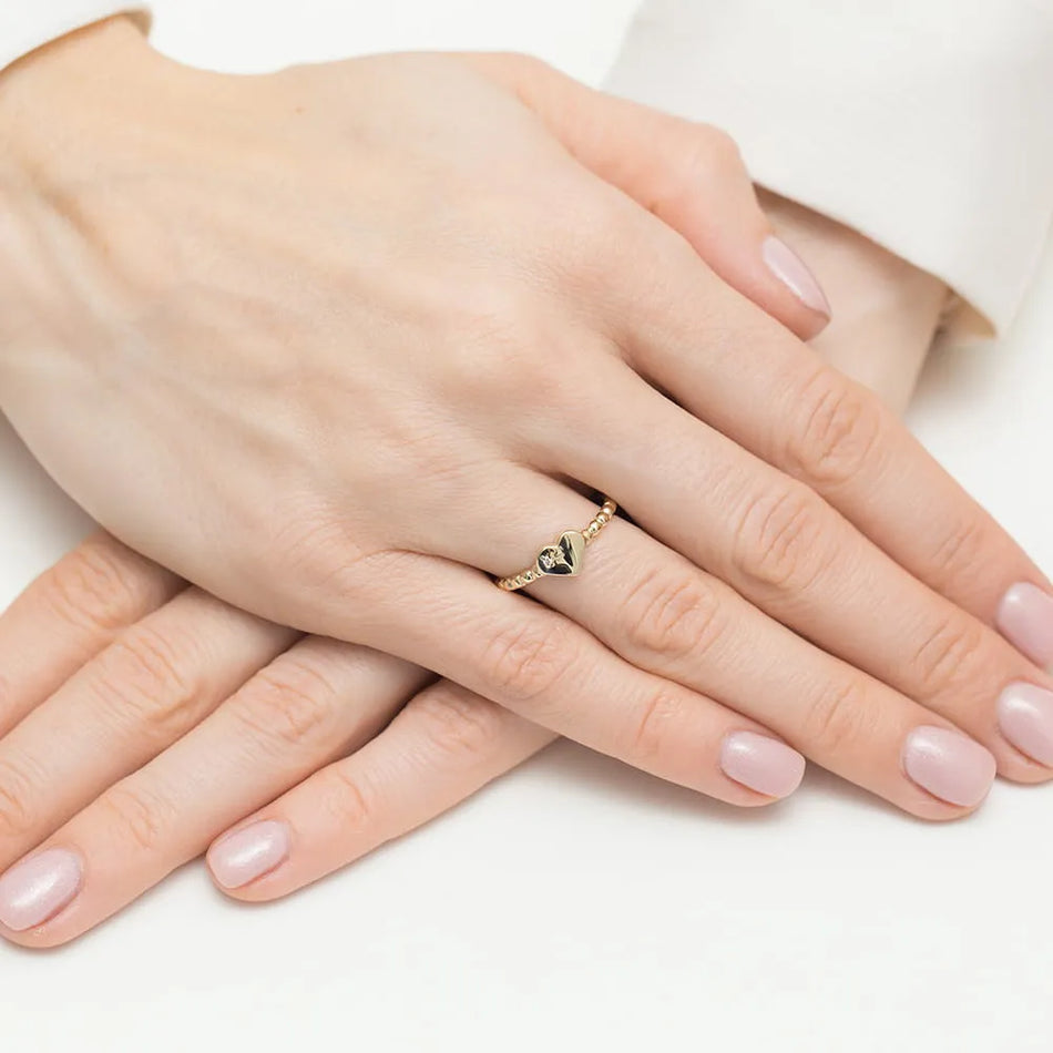 Goldring mit 0,01 ct Diamant