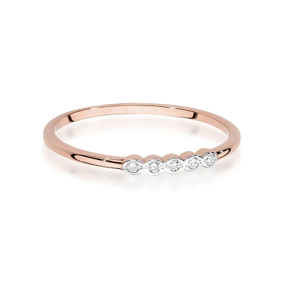 Zlatý prsten s diamanty 0,043 ct