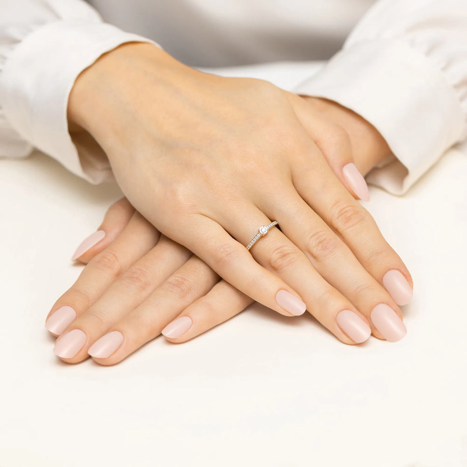 Zlatý prsten s diamanty 0,03 ct a 0,08 ct