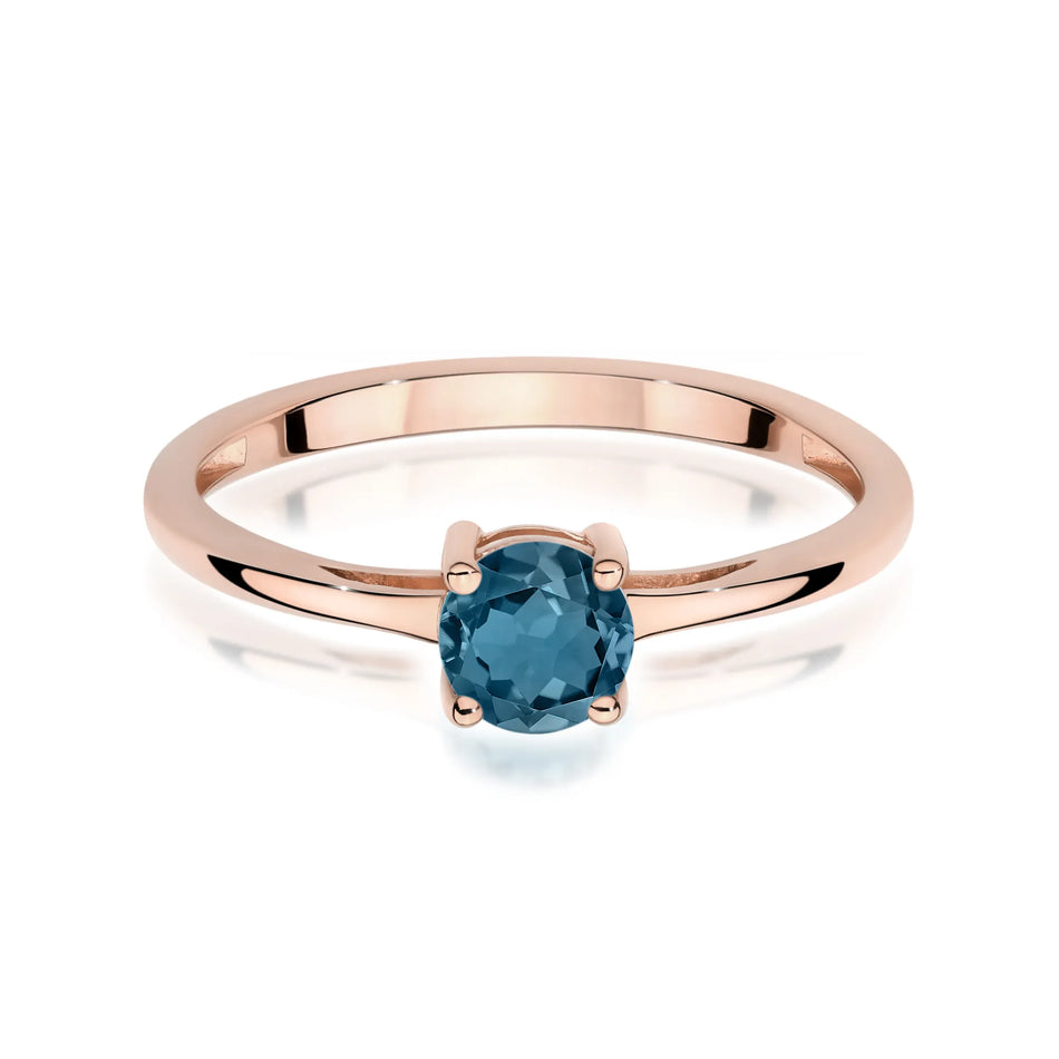 Zlatý prsten s topazem London Blue 0,50 ct