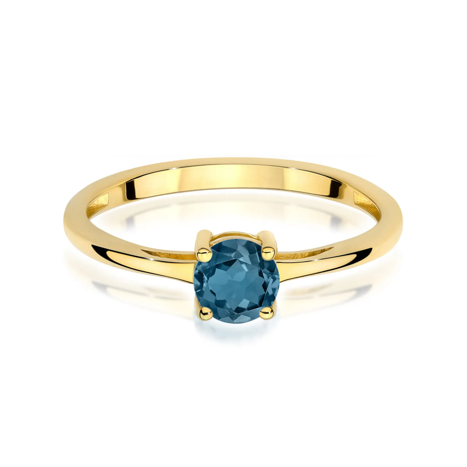 Zlatý prsten s topazem London Blue 0,50 ct