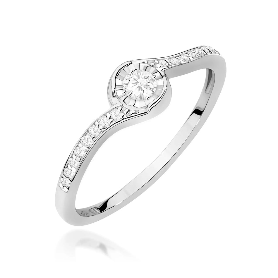 Goldring mit 0,08 ct und 0,08 ct Diamanten