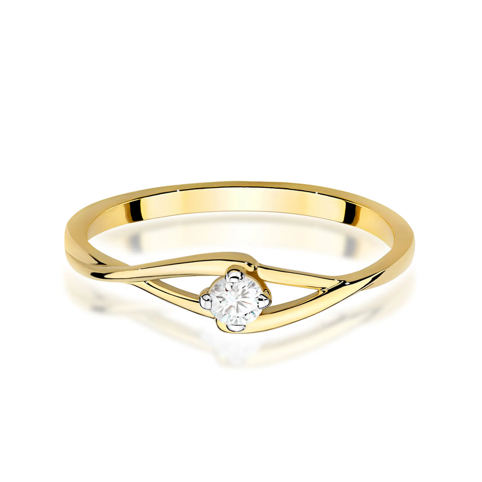 Goldring mit 0,10 ct Diamant