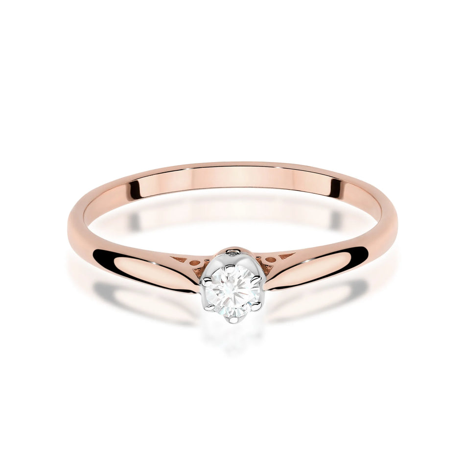 Goldring mit 0,10 ct Diamant