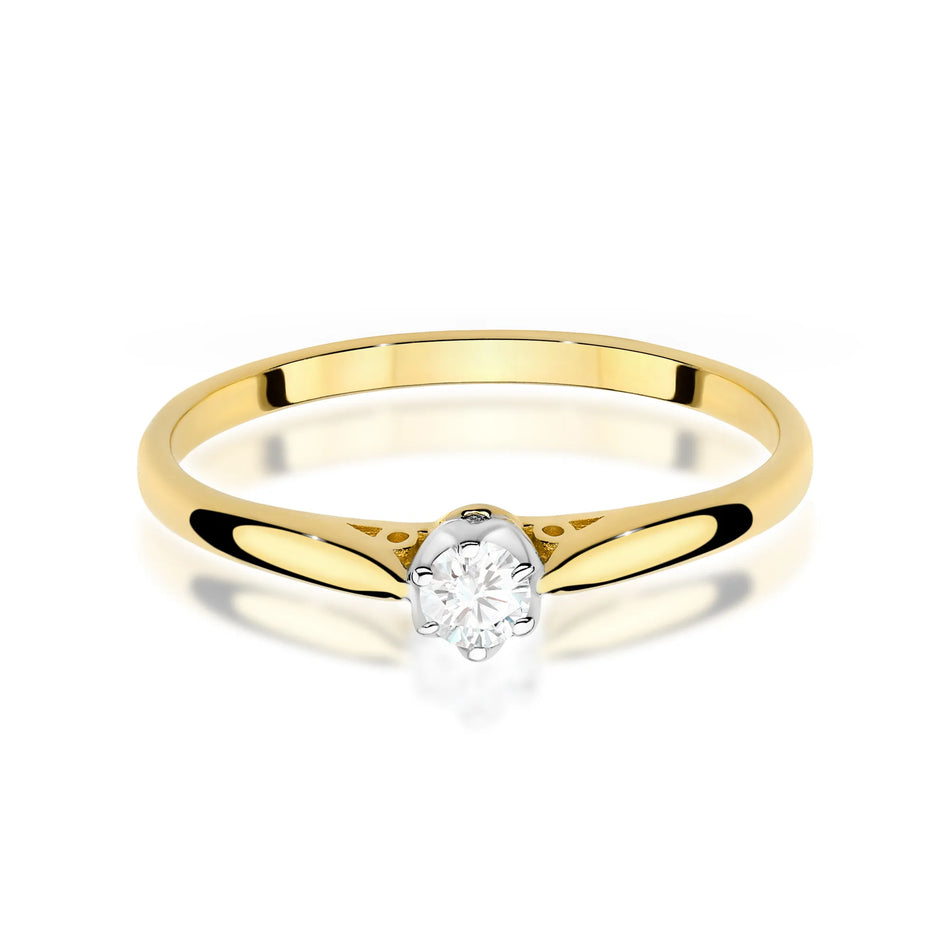 Goldring mit 0,10 ct Diamant