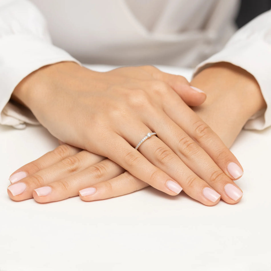 Zlatý prsteň s diamantmi 0,08 ct a 0,11 ct