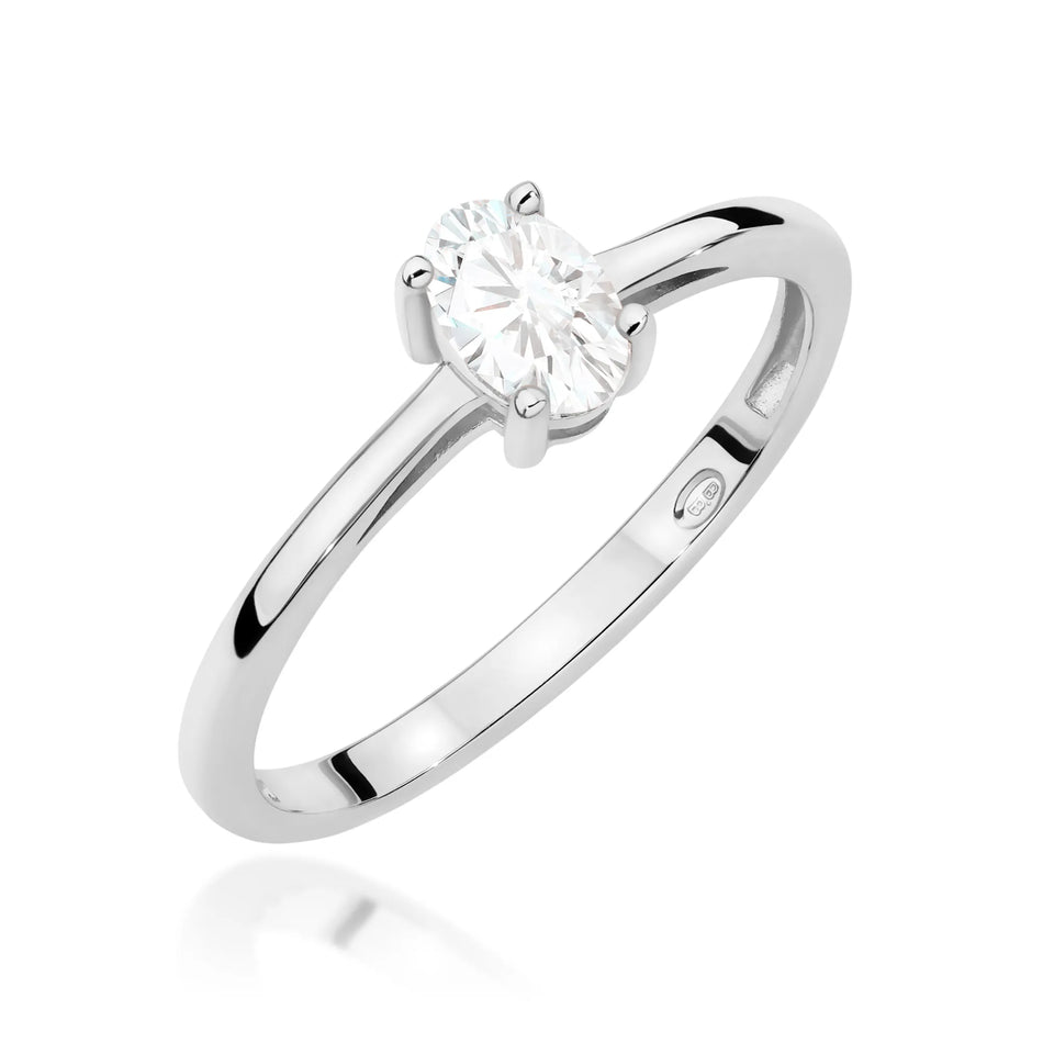 Zlatý prsten s 0,50ct bílým safírem