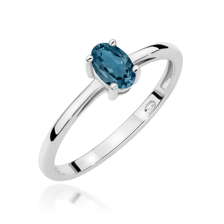 Zlatý prsten s topazem London Blue 0,50 ct