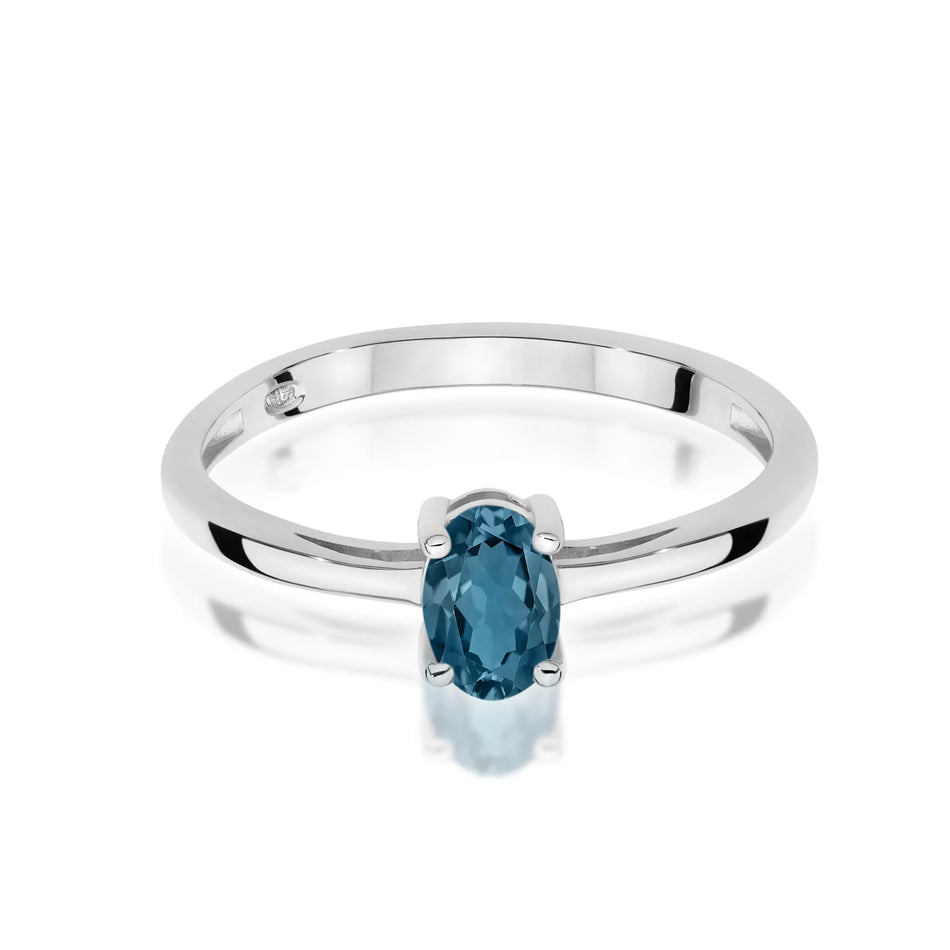 Zlatý prsten s topazem London Blue 0,50 ct
