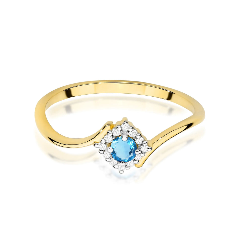 Goldring mit 0,15 ct Topas und 0,06 ct Diamanten