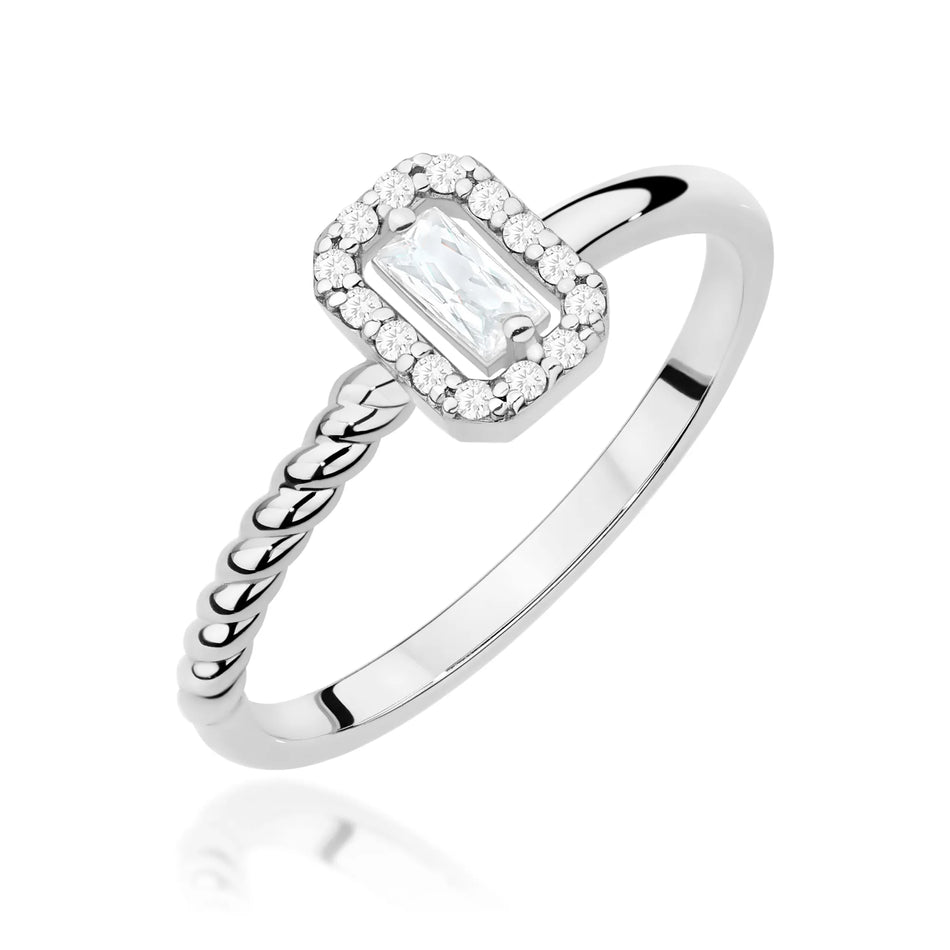 Goldring mit 0,13 ct und 0,07 ct Diamanten
