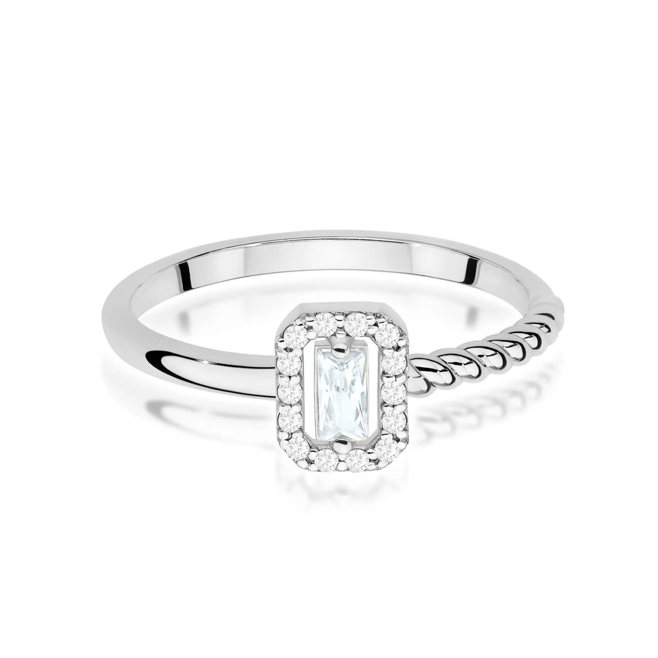 Goldring mit 0,13 ct und 0,07 ct Diamanten