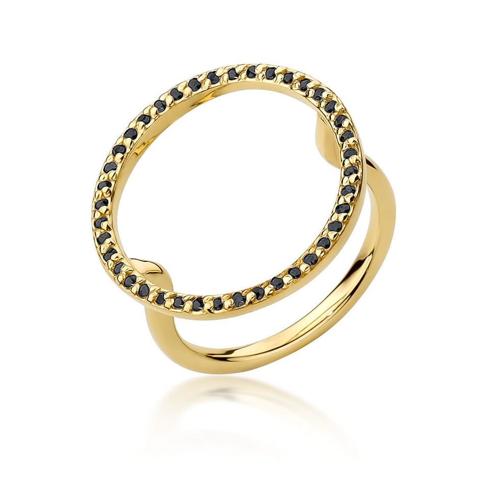 Gold Ring with 0.20ct Black Diamonds