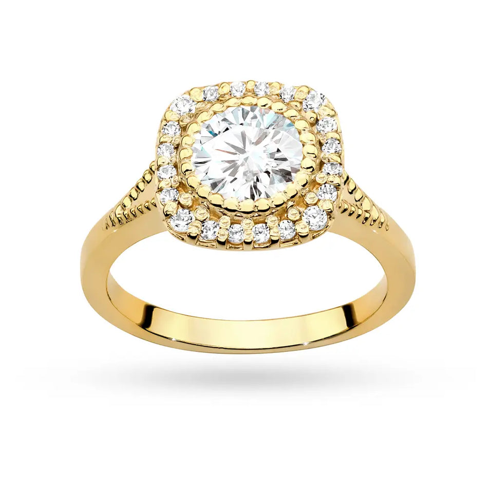 Goldring mit 0,70 ct Diamant und 0,196 ct Seitensteinen aus Diamanten