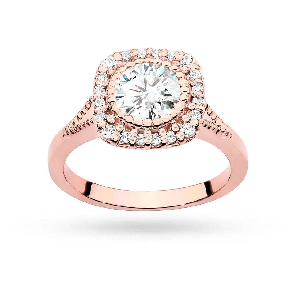 Zlatý prsteň s diamantom 0,70 ct a postrannými diamantmi 0,196 ct