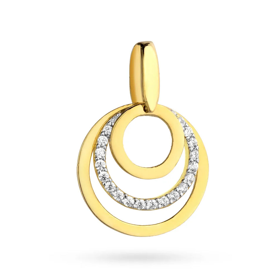 Zlatý přívěsek Kruhy Pávie oko